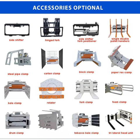 Various accessories for Compact Electric Pallet Stacker Mini Forklift For Warehouse Material Handling and Small Retail Spaces.