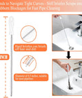 18-inch drain cleaning brush with stiff bristles for removing hair and blockages in sinks, made for quick plumbing solutions.