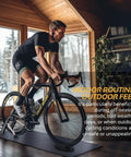 Man using Front Wheel Riser Block for Bike Trainers, Sturdy Molded Plastic Support for Indoor Turbo Training, Elevates Front Wheel