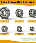 60 Piece Deep Groove Ball Bearing Assortment Kit In Six Sizes 608ZZ 693ZZ 695ZZ 626ZZ 627ZZ 6000ZZ Pre Lubricated Double Shielded Steel Bearings