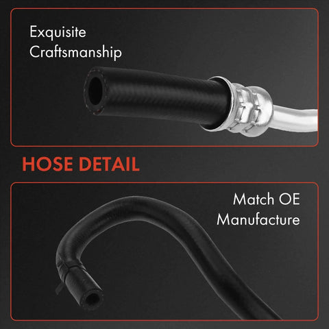 Beefed Up Power Steering Return Hose Line Assembly For Ford F250 F350 F450 F550 Super Duty 1999 To 2003 7.3L V8 With Hydraulic Brake Booster To Reservoir Upgrade