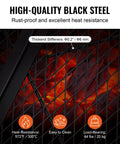 Thickness and high-quality black steel of 36 Inch Round Fire Pit Grate For Outdoor Grillin Foldable Heavy Duty Steel Campfire BBQ Grid.