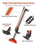 VEVOR 48-inch farm jack with base, front view of galvanized steel high-lift jack