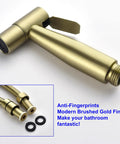 Handheld Bidet Sprayer For Toilet In SUS304 Stainless Steel Brushed Gold Kit with 47 Inch Hose brushed gold sprayer close-up