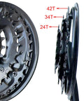Side view of 152mm Mountain Bike Crankset Triple Square Taper For 18 21 24 Speed Drivetrains Beefy Alloy 6061 Chainring Bash Guard