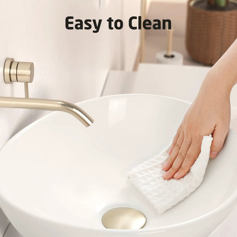 Hand cleaning Premium Oval Ceramic Vessel Sink For Bathroom Vanity Countertop Glossy White Porcelain Bowl Above Counter.