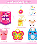 Kids Beginner Sewing Kit With Felt Projects For 5 And Up 8 Totally Easy DIY Crafts Like Bunny Pillow Unicorn Wind Chime