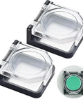 Two Pack Push Button Switch Cover Collision Resistant Dustproof Safety Protector For 39x34mm Square Mounting Hole Momentary Type With Double Sided Tape