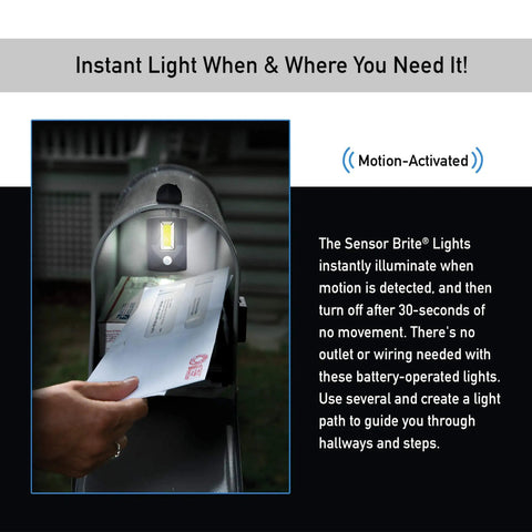 Motion Activated LED Light With Easy Install And Water Resistant Build, Black Finish, Weatherproof Sensor Lighting For Hallways, Stairways, Garage Or Indoor And Outdoor Use on mailbox