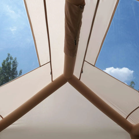 View from inside the Inflatable Camping Tent With Detachable Top For All Season Weatherproof Outdoor Shelter Built For Stargazing