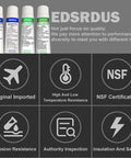 Front view of four EDSRDUS SG01A high-vacuum silicone grease aerosol cans, 8 oz each, Amazon brand.
