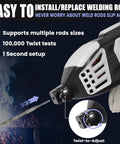 Close-up of Portable 110V Handheld Arc Welder With IGBT Inverter Adjustable 20 To 150A showing easy rod installation.