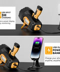 Rechargeable 2,000,000 Lumen Spotlight Flashlight With COB Light, charging via USB; phone charging with power bank feature