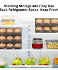 Egg Storage Container For Refrigerator That Holds 54 Eggs With Automatic Rolling Tray Durable Polypropylene Material Transparent Lid And Wide Application For No Fuss Access And Kitchen Organization in fridge.