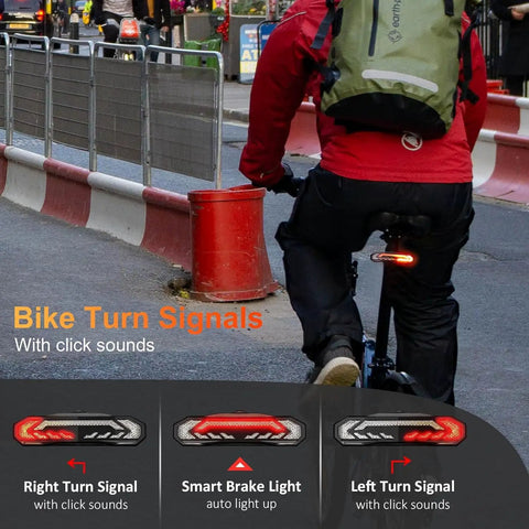 Ultra Bright Bike Light Set With Horn Alarm And Remote Tail Light With Turn Signals And Brake Light For Late Night Rides Front And Rear Rechargeable Headlights 900 Lumens Six Modes Anti Glare T Beam