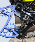 High-Performance Ceramic Bearing Guide Pulley For 11/12 Speed Derailleur, Aluminum Alloy Cage, 1x Drivetrain Upgrade mounted on rear derailleur