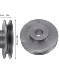 Solid Cast Metal Single Groove V Belt Pulley With 19mm Bore for Air Compressor, 10cm diameter, 3cm width.