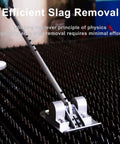 Rugged Heavy Duty Manual Slag Remover for welding and thermal cutting shown in use on metal grate surface