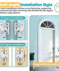 90 Degree And 180 Degree Barn Door Lock Zinc Alloy Flip Gate Latch Hardware for installation on white door