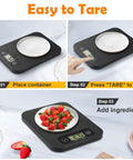 Smart Food Scale With Nutritional Calculator, Digital Kitchen Scale For Grams And Ounces, Weight Loss Friendly in use with tare function and strawberries