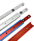 Pro Grade Aluminum Clamping Fixture Slider For Guide Rails And Milling Machines With Adjustable Stop Works With Woodworking Tables 300mm 450mm 650mm Lengths Red Or Silver Finish Rust Resistant, silver and red