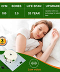 Upgraded S97005011 Fan Assembly Replacement For 655-A 655-B 655-C 657-A 657-B 657-C N655 Models With Quiet Operation And Powerful Airflow Save You Some Bucks Replacement Part For Your Bathroom Fan, featuring a woman peacefully sleeping, low noise.