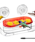Window Hummingbird Feeder With Dual Suction Cups 4 Feeding Ports Easy To Clean And Refill Clear Plastic Hummingbird Feeder