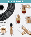 Boeray 50FT 1/4 in air hose kit with brass DOT push-to-connect fittings and nylon tubing (11 pcs)
