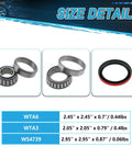 6 Piece Front Wheel Hub Bearing Race Set And Seal Assembly Drop In Replacement Fits Astro 1991 To 2002 C1500 1988 To 1991 Impala 1994 To 1996 GMC Safari 1991 To 2002 Includes WTA6 WTA3 WS4739 Replacement Kit with size details