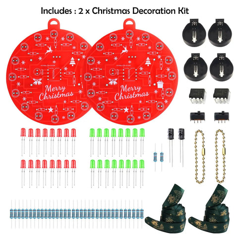Starter Soldering Kit for Christmas Projects with LED Light Up Tree Decor, Learn Through Hole Soldering and Circuit Basics layout