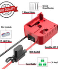 Two Pack Milwaukee 18V Battery Compatible Power Wheel Adapter Kit with Fuse, On Off Switch, 12 AWG Wire, Wire Terminals, ABS Shell