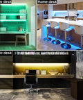 Under Cabinet LED Light Bar Dimmable RGB With RF Remote Control Multicolor Under Counter Lighting in room, home, public desk setups