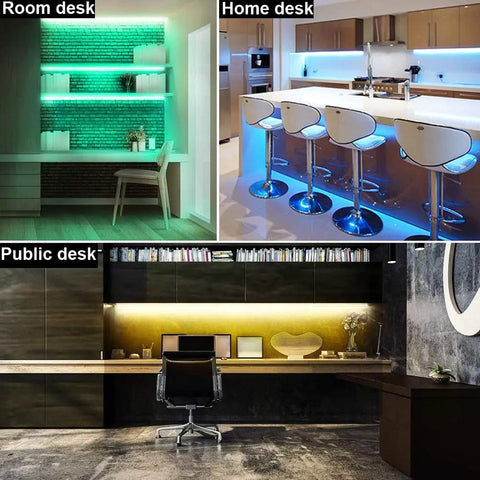 Under Cabinet LED Light Bar Dimmable RGB With RF Remote Control Multicolor Under Counter Lighting in room, home, public desk setups