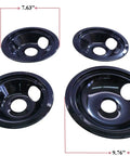 Porcelain Drip Pan Replacement Kit For GE Ovens Includes Three 6 Inch WB31M20 Pans And One 8 Inch WB31M19 Style B Black