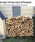Heavy Duty Firewood Rack Stand For Outdoor And Indoor Use Holds A Quarter Cord Of Firewood And Supports Up To 550 Pounds