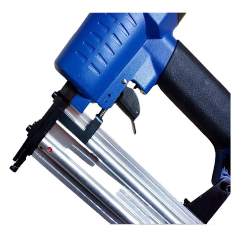 Compact Pneumatic Air Brad Nailer Gun With Straight Nail Magazine 10 To 50mm And 60 To 110 Psi Pressure Designed For No Sweat Furniture Assembly And Quick Interior Trim Work That Delivers Kickass Performance On Every Shoot