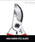 Close-up of Go-To MaxForged 1-Inch Bypass Pruner With Forged Steel Blade And Replaceable Edge Non-Slip Comfort Grip on white background.