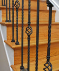 Durable Aluminum Iron Baluster Shoes With Flat Angle For Half Inch Square Balusters Rust Resistant Easy Install Pro Grade Wrought Iron Stair Railings 50 Pack For Outdoor Use on wooden stairs