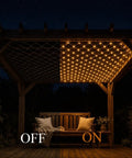 480 LED Gazebo Net Lights 10x10ft Mesh Curtain Outdoor Waterproof For Canopy Garden Party Wedding Warm White Twinkling Like Stars
