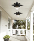 16 Inch Black Star Flush Mount Ceiling Light 2 Pack Dope Modern Industrial Ceiling Fixture for Porch Ceiling Installation