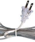 Clear Silver Lamp Cord 8 Foot Long For DIY Lamp Repair Or Replacement SPT-1 18 Gauge UL Listed Power Cord With Polarized Plug curled