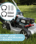 Honda Mower Drive Wheel Gears Kit 12 Tooth Replacement Includes 42661-VE2-800 Gears and 42672-VE2-800 Keys Springs And Clips Fits HRM215 HRB215 HRS216 21 Inch Cut Models shown with lawn mower.