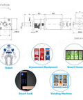 Diagram of Beefy 12V DC 1000RPM N20 High Torque Speed Reduction Motor With Metal Gearbox and usage scenarios in robotics and vending.