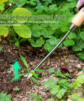 Heavy Duty Hand Weeder With V Shaped Fork For Deep Root Uprooting Easy Garden Weed Puller Tool For Patio Lawn And Yard Manual Weed Removal To Reach Taproots Built Tough For Serious Gardeners No Bending Needed shown removing weed