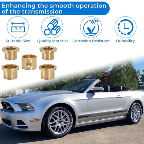 Bronze Shifter Bushing Kit for 2005-2010 Mustang TR3650 T5WC Manual Transmission Replaces Plastic Improves Shifts for V6 and GT 5 Speed Direct Fit Upgrade, bronze bushings with Mustang