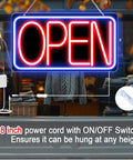 16.5 X 9 Inch Led Neon Open Sign For Business Ultra Bright Plug In Light Up Open Sign With Easy On Off Switch And 12V 2A AC Adapter