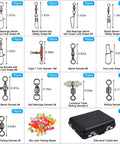 Ultimate Fishing Swivels Kit With Ball Bearing And Rolling Barrel Swivels, Crossline Three Way Swivels, Duo Lock And Coast Lock Snaps, Crane Barrel Options, Pro Grade High Strength Connectors For Bass, Trout, Saltwater And Freshwater, 170 pcs