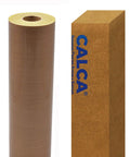 36 Inch 90 Foot 5 Mil PTFE Heat Press Cover Roll Self Adhesive Fiberglass Fabric Sheet next to packaging box