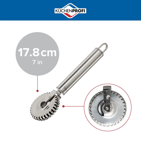 17.8cm Ravioli Cutter and Pastry Wheel for Fresh Pasta and Dough That Seals Crimps and Cuts Perfectly With 18 10 Stainless Steel Build