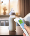 All Ages Ear And Forehead Digital Thermometer With Dual In Ear And Touchless Forehead Modes, Instant Read For Babies Kids And Adults, Kid Friendly One Button Use For Sleepy Nights And Busy Parents, Accurate Quick Temp, in-hand near baby bottle